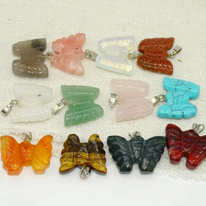 Natural Stone Butterfly Pendant DIY Bracelet Necklace Ornament