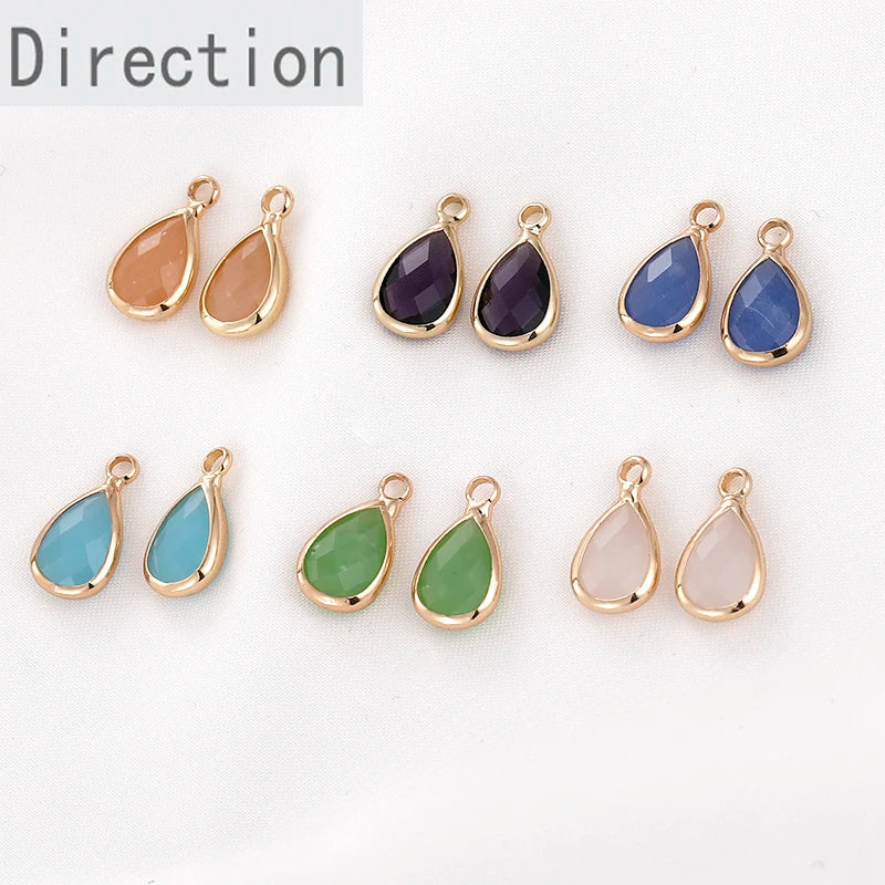 Natural Stone-Colored System Bag Small Water Drop DIY Jewelry-Making Material