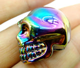 Natural Stone Titanium Crystal Skull Pendant for Halloween Decor DIY 6pcs
