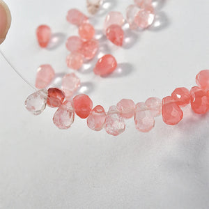 Natural Stone Crystal Jade Faceted Water Droplets DIY Earrings Necklace Bracelet
