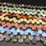 Stone Faceted Water Drop Loose Beads for DIY Jewelry Making