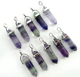 Fluorite Quartz Crystal Chakra Pendant DIY Jewelry Making Accessories