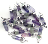 Fluorite Quartz Crystal Chakra Pendant DIY Jewelry Making Accessories