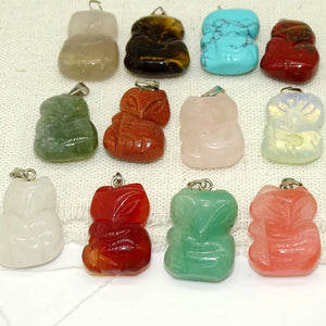 Stone Fox Pendant DIY Jewelry Semi-Precious Necklace