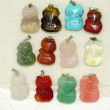 Stone Fox Pendant DIY Jewelry Semi-Precious Necklace