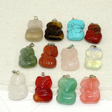 Stone Fox Pendant DIY Jewelry Semi-Precious Necklace
