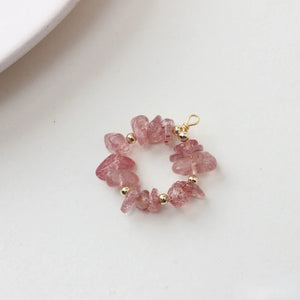 Natural Stone Circle Gravel Pendant DIY Earrings Necklace Bracelet Material