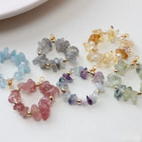 Natural Stone Circle Gravel Pendant DIY Earrings Necklace Bracelet Material
