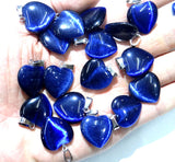 Natural Stone Heart Quartz Crystal Aventurine Tiger Eye Opal Cat Eyes Pendants