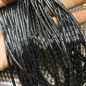 Hematite Tube Beads Loose Semi-Precious Stones Small Beads