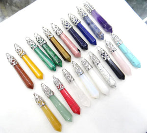 12pcs Natural Stone DIY Jewelry Pendant Set