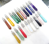 12pcs Natural Stone DIY Jewelry Pendant Set