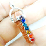 Natural Stone Lapis Tiger Eye Quartz Crystal Turquoises Pendant