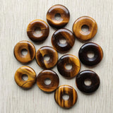 Natural Stone Donut Charms Pendants 25mm for Jewelry Making 12pcs/lot