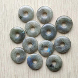Natural Stone Donut Charms Pendants 25mm for Jewelry Making 12pcs/lot