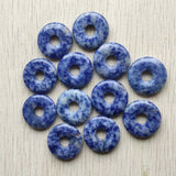 Natural Stone Donut Charms Pendants 25mm for Jewelry Making 12pcs/lot
