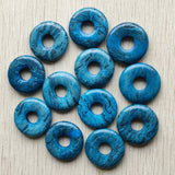 Natural Stone Donut Charms Pendants 25mm for Jewelry Making 12pcs/lot