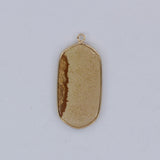 Oval Natural Stone Pendant for Jewelry Making, 24x45mm Size