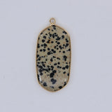 Oval Natural Stone Pendant for Jewelry Making, 24x45mm Size