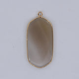 Oval Natural Stone Pendant for Jewelry Making, 24x45mm Size