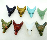 Natural Stone Pendant Quartz Crystal Tiger Eye Wolf Head Shape Pendant