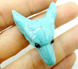Natural Stone Pendant Quartz Crystal Tiger Eye Wolf Head Shape Pendant