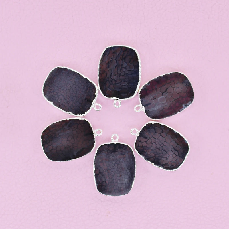 Oval Agate Pendant for DIY Necklace, 22x28mm