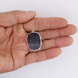 Oval Agate Pendant for DIY Necklace, 22x28mm