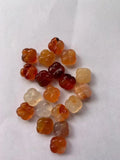 Red Agate Carved Leaves Plum-Shaped Loose Beads for DIY Jewelry Making