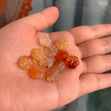 Red Agate Carved Leaves Plum-Shaped Loose Beads for DIY Jewelry Making