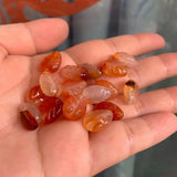 Red Agate Carved Leaves Plum-Shaped Loose Beads for DIY Jewelry Making