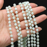 Green Angel Stone Cut Beads for DIY Necklaces Earrings