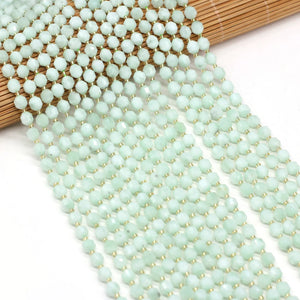 Green Angel Stone Cut Beads for DIY Necklaces Earrings
