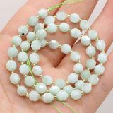 Green Angel Stone Cut Beads for DIY Necklaces Earrings