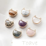 Natural Stone Double Hole Hanging Earrings DIY Material