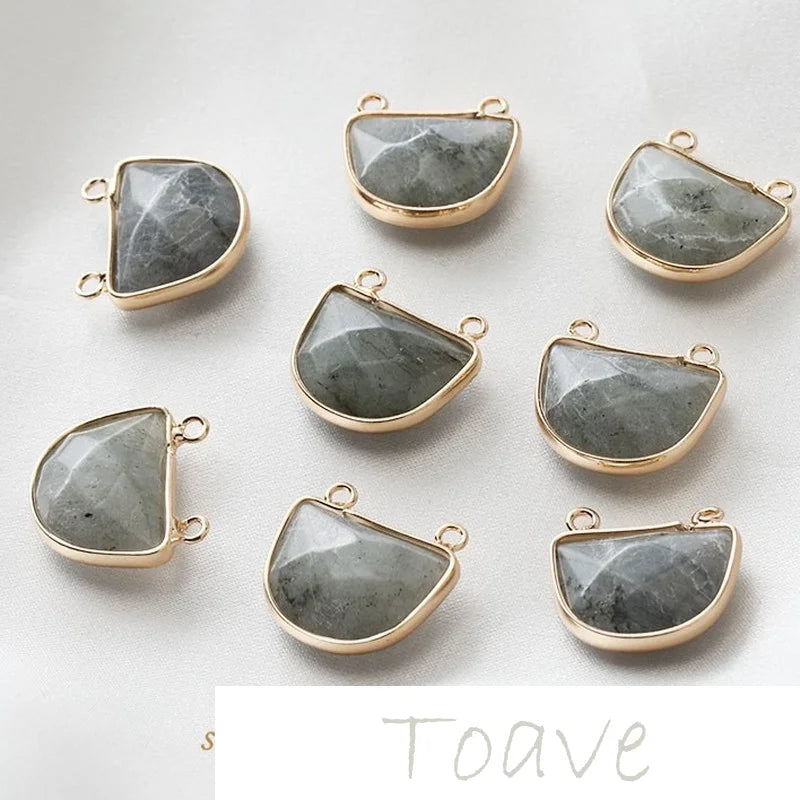 Natural Stone Double Hole Hanging Earrings DIY Material