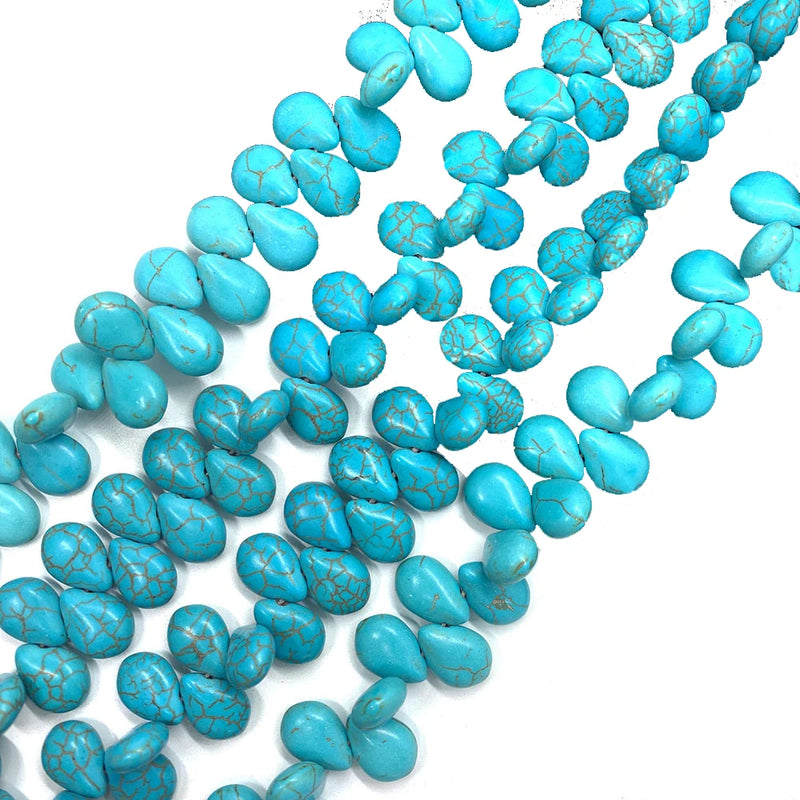 Natural Stone Synthetic Beads Flat Water Drop Loose Beads for Jewelry Making
