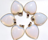Tiger Eye Turquoise Opal Quartz Heart-Shaped Pendant DIY Jewelry