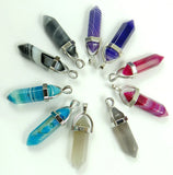 Tiger Eye Turquoises Quartz Crystal Charms for Jewelry Making