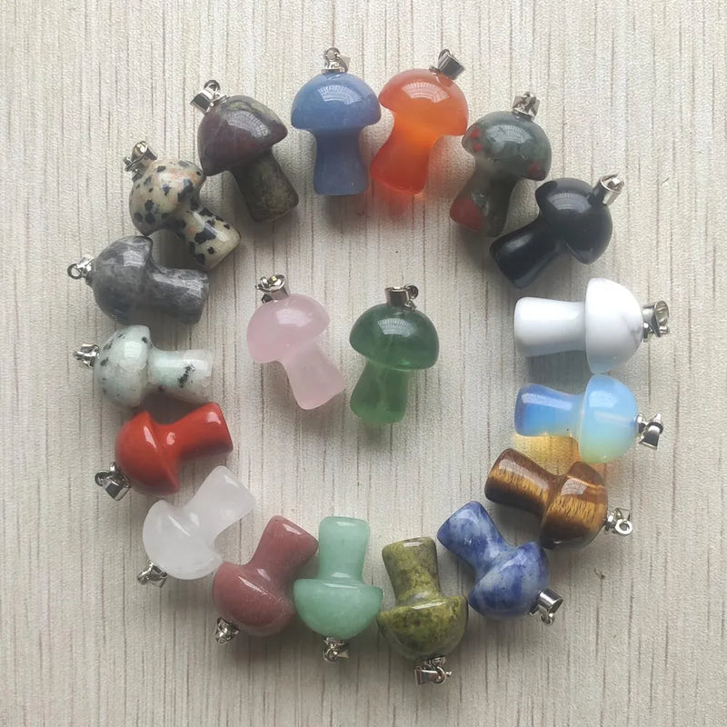 Tiger Eye Quartz Crystal Mushroom Pendants 20pcs/lot