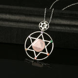 David Star Rhinestone Pendant Hexagram Necklace