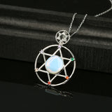 David Star Rhinestone Pendant Hexagram Necklace