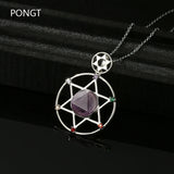David Star Rhinestone Pendant Hexagram Necklace