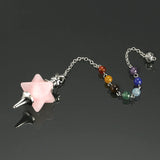 Natural Stones Merkaba Star Point Reiki Chakra Pendulum