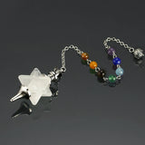 Natural Stones Merkaba Star Point Reiki Chakra Pendulum
