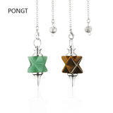 Natural Stones Merkaba Star Point Reiki Chakra Pendulum