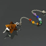 Natural Stones Merkaba Star Point Reiki Chakra Pendulum