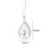 Water Drop Tree of Life Pendant Natural Stone Necklaces