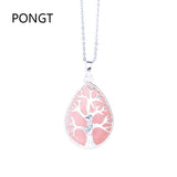 Water Drop Tree of Life Pendant Natural Stone Necklaces
