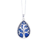 Water Drop Tree of Life Pendant Natural Stone Necklaces